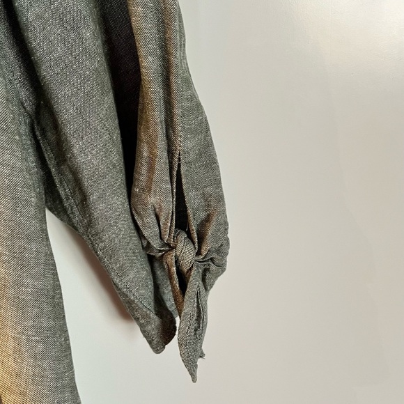 Jones New York Signature Green Linen Blend Blouse Small - Picture 3 of 6